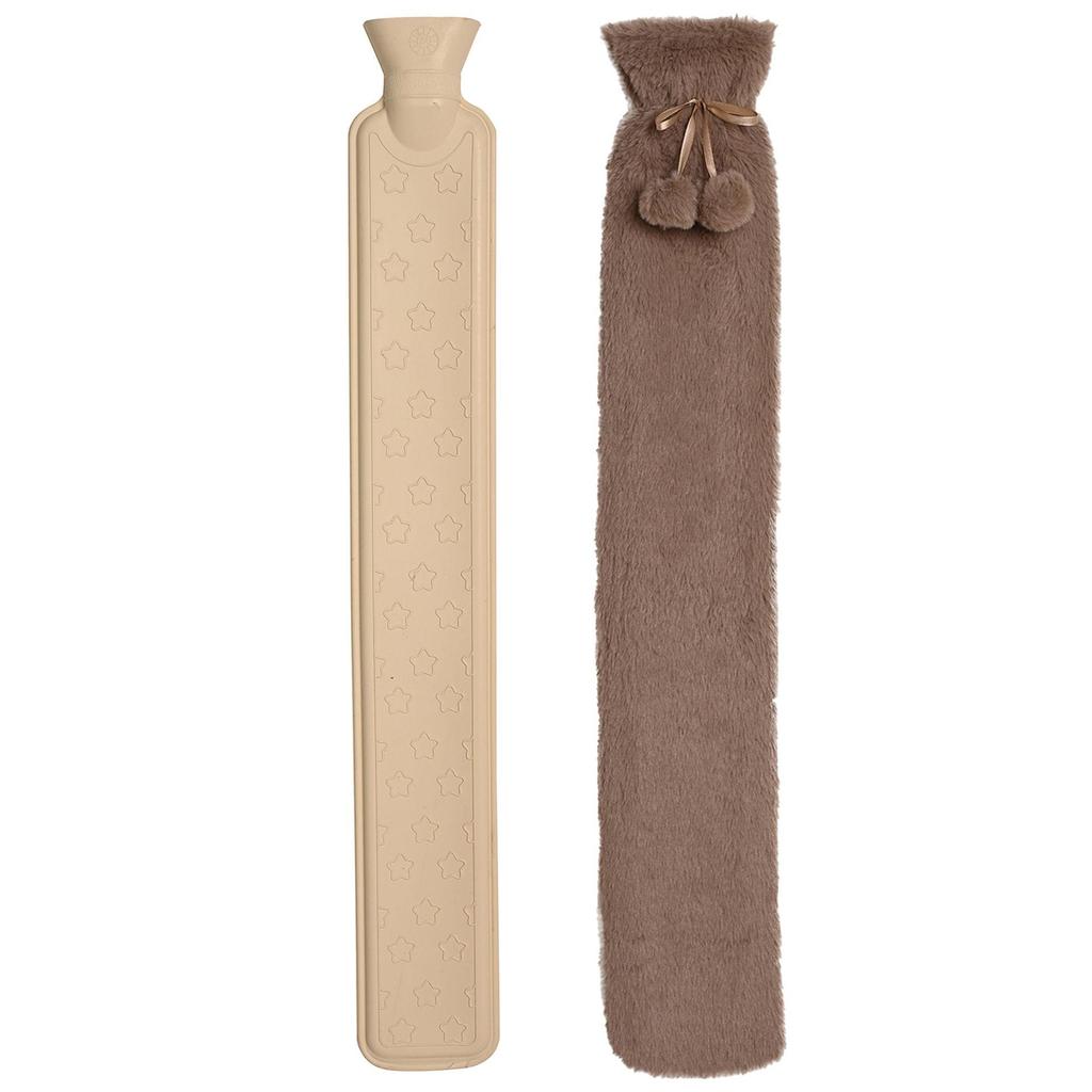Sophia Layers Soft Faux Fur 1.7L Long Hot Water Bottle - Taupe