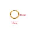 10 Stück 316L Edelstahl Creolen Ohrringe Damen Herren Punk Hiphop Kreisförmige Ohrstecker Ring Schmuck Goldfarbe Zubehör Großhandel