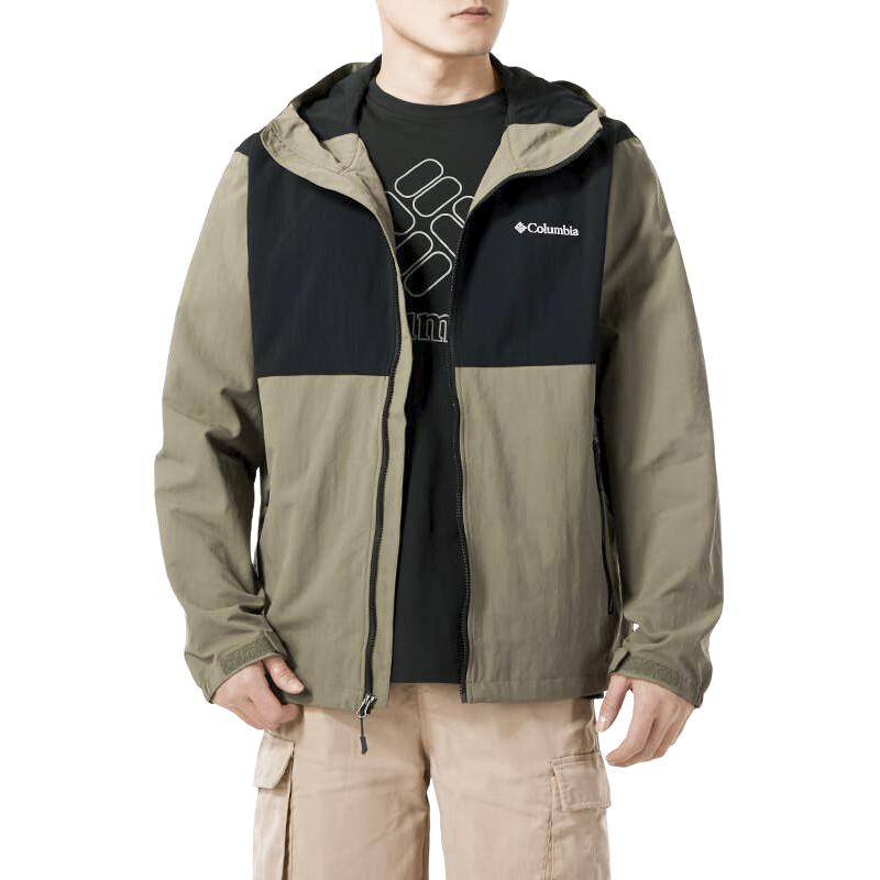 Columbia Color Block Spliced Hooded Casual Jacket Men Jackets Green XE3394-397