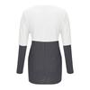 Women Fashion Casual Long Sleeve Patchwork Pockets Loose Tops Blouse