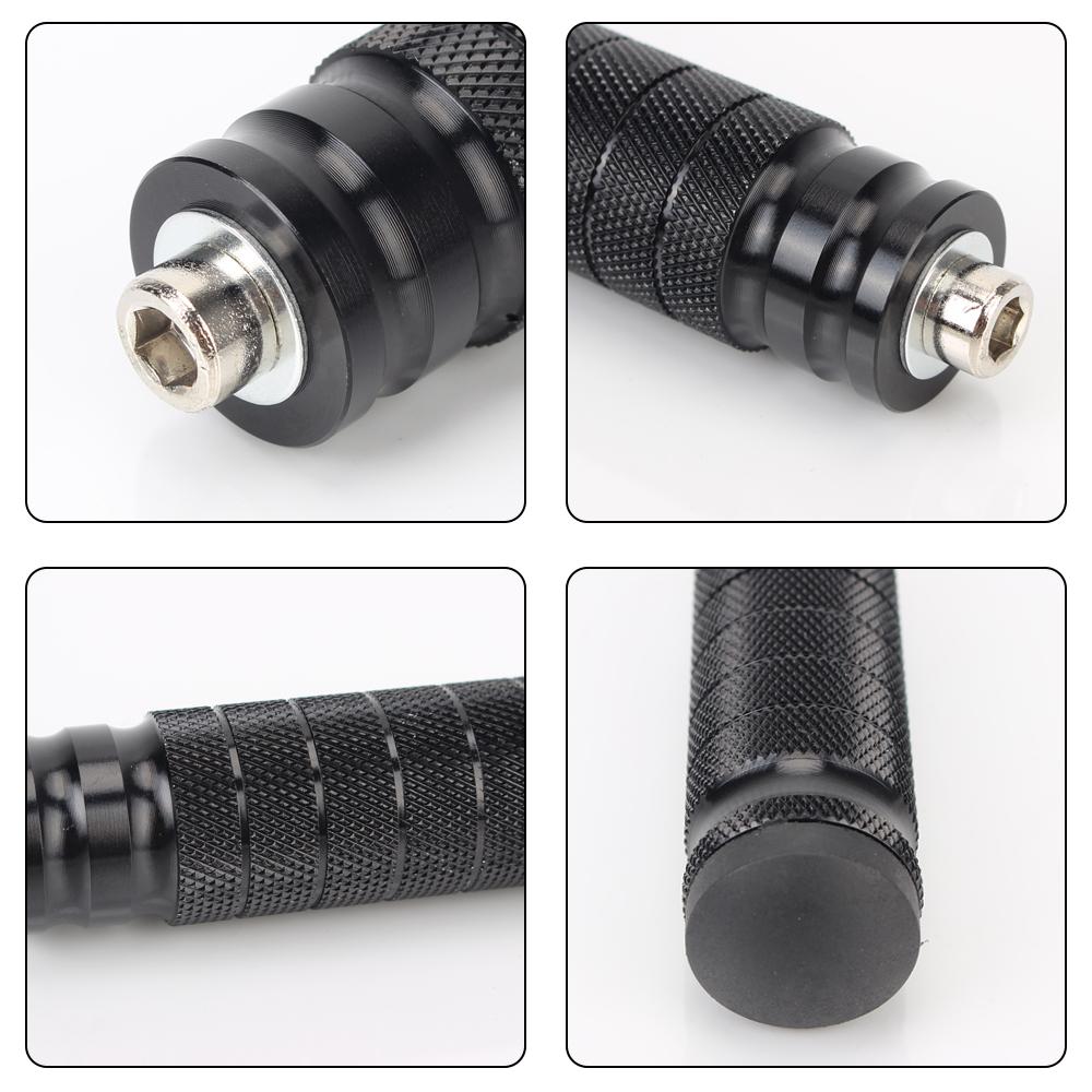 2pcs Black Aluminum Universal Motorcycle Rearset Footrests Foot Rest Pegs Rear Seat Pedal Foot Rests Motorbike Rear Footpegs