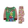 Matching Family Christmas Pajama Set Long Sleeve Neck Top with Pants for Parents and Kids