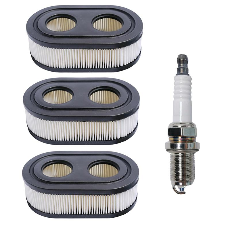 

A25F-3Pack 593260 Air Filters & 491055 Spark Plug For 550E 575EX Series Engines,Includes Lawn Mower Spark Plug Rc12yc 491055T