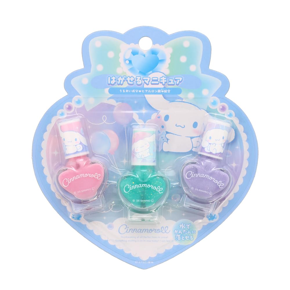 shobido Sanrio Набор из 3 снимаемых лаков для ногтей (корица) Косметика для детей с персонажами Sanrio CM43880