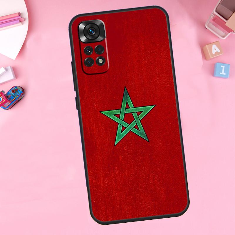 Morocco Flag Moroccan Phone Case For Xiaomi Redmi Note 11 10 9 8 12 Pro Turbo 9S 10S 11S 12S 9A 9C 10C 12C Cover
