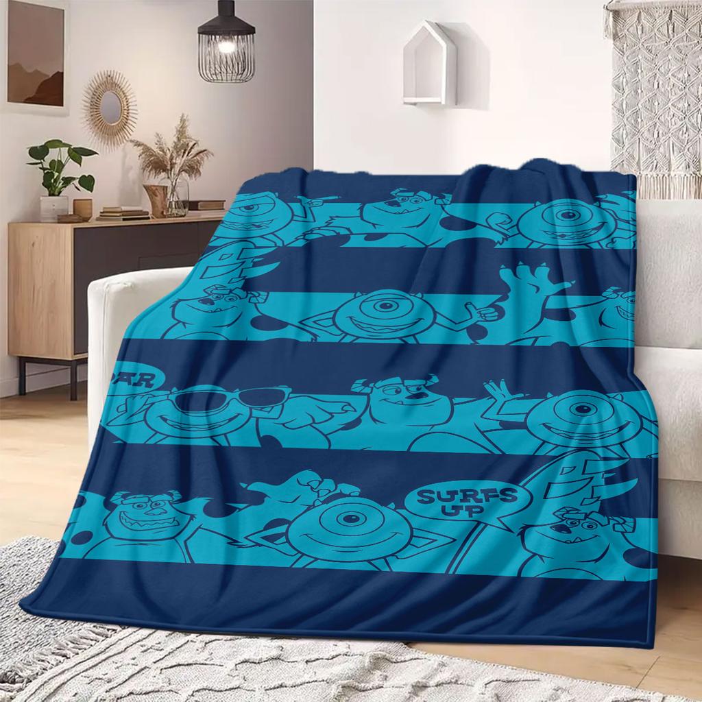 Monster Travel Picnics Flannel Blanket Print Cartoon for Bedrooms Sofas Beds Chairs Home Decor Great Gift Idea All Seasons