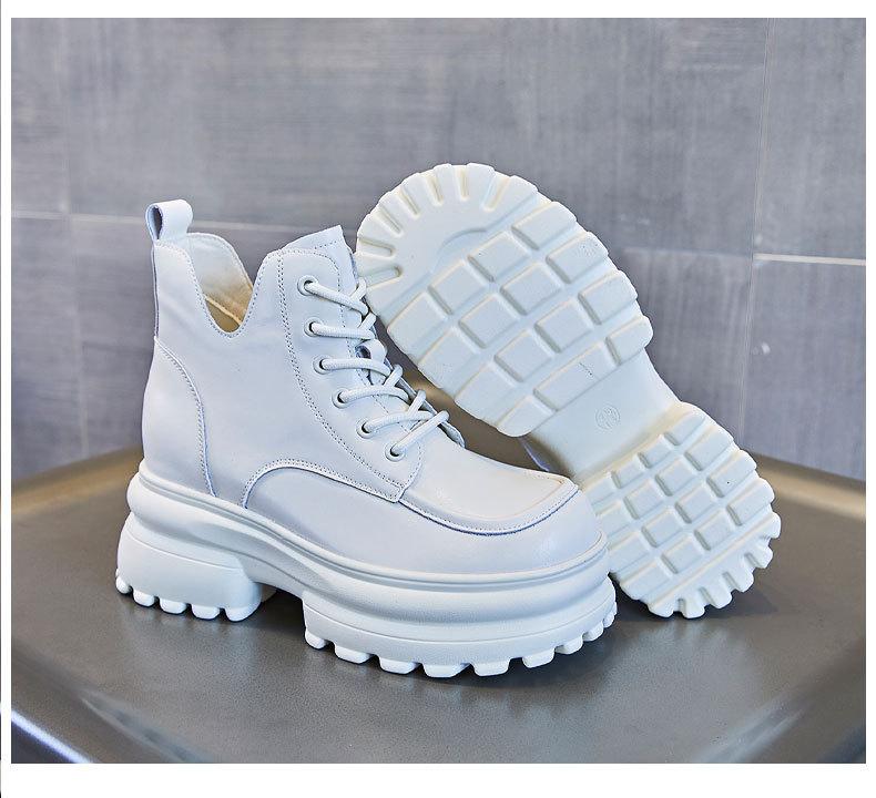 

Кожаные ботинки Мартин женские 2025 новые черные трендовые короткие ботинки в британском стиле на платформе уличные маленькие короткие ботинки 39