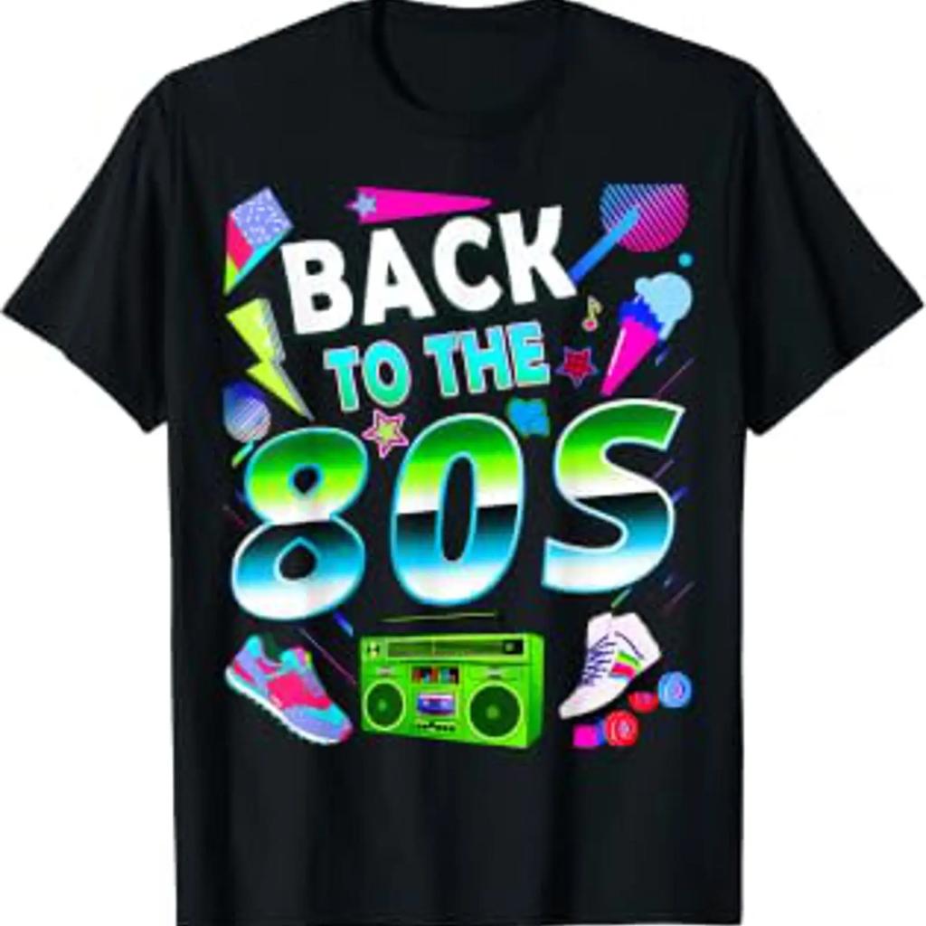 Retro 80s Style Vintage T Shirtn Throwback Outfit Shirt Vintage Comfortable Homme Streetwear Unisex Casual Slightly