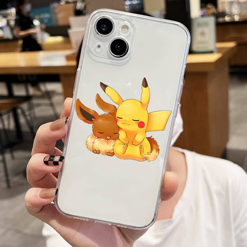 E-53 Pikachu and Eevee Case for Samsung A04S A05 A14 A06 A51 A15 A16 A12 S20 S21 S24 Ultra A55 A54 OPPO Reno 8 5 A22 A23 A25 A35 A34 A52 A11
