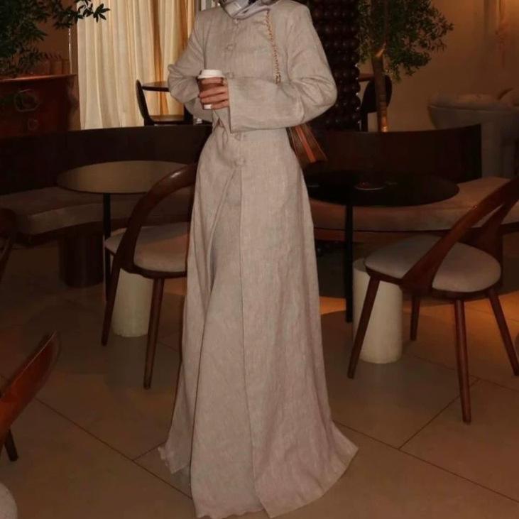 Spring and Autumn New European and American Women's Clothing Cross-border Long Sleeve Cardigan Chinese Button Top Casual Skirt Set