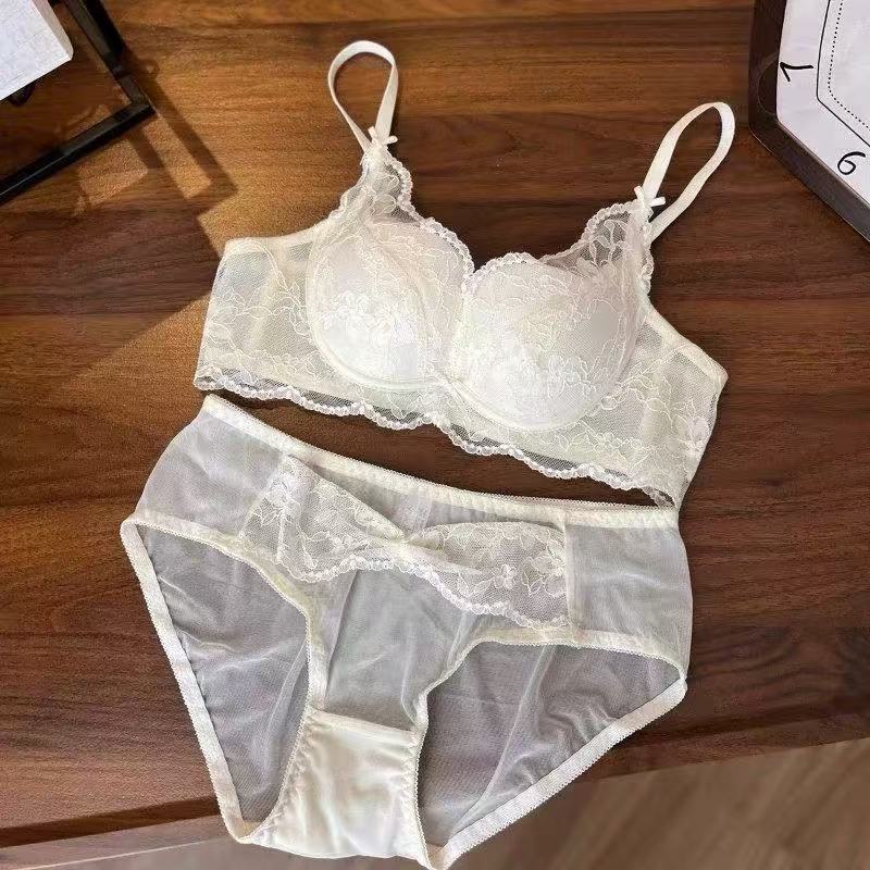 Sexy Pure Lace Small Breasts Show Big Gathering Upper Support Bra Cover Small Chest No Steel Ring Adjustment Type Upper Support