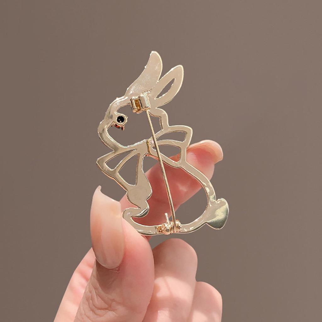 Zircon-encrusted Crystal Bowknot Cute Rabbit All-matched Brooch Fashion Temperament Corsage Pin Clothing Accessory