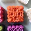 MidAutumn Festival Moon Cake Maker Baking Tool 3D Square Flower Pattern Moon Cake Molds Hand Press Mold Pastry Tool