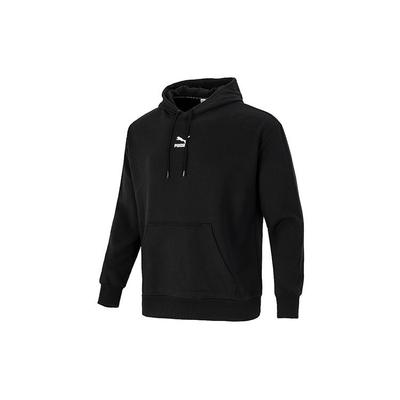 Puma Logo-Print Strick-Hoodie Sweatshirt Herren Tops Schwarz 533114-01