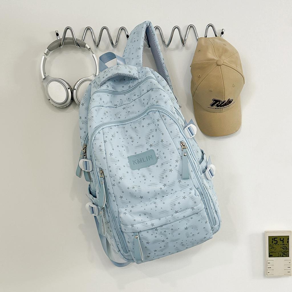 Schoolbag fashionable high-value star printing large-capacity multi-compartment student schoolbag junior high school high school backpack female