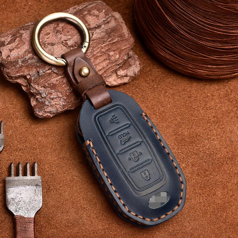 Genuine Leather Car Key Case for Infiniti Qx50 Qx60 Key Protector Fob Cover