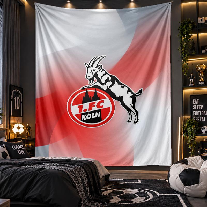 Nástěnná tapisérie s potiskem FC Köln Látka pro obývací pokoj ložnici Domácí dekorace