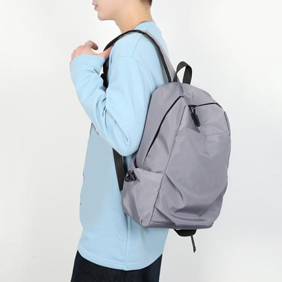 Solid Color Backpack for Men And Women Oxford Fabric Waterproof School Bag