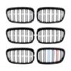 For BMW 1 Series F20 F21 2011 2012 2013 2014 Gloss Black Front Bumper Kidney Grille Car Double Slat Racing Grills Replacement