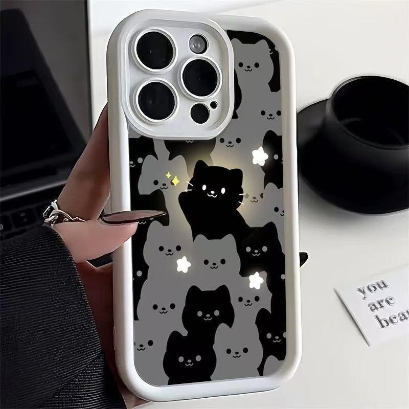 iPhone 17 Pro Max Black Cat Phone Case for Models 13/14/16