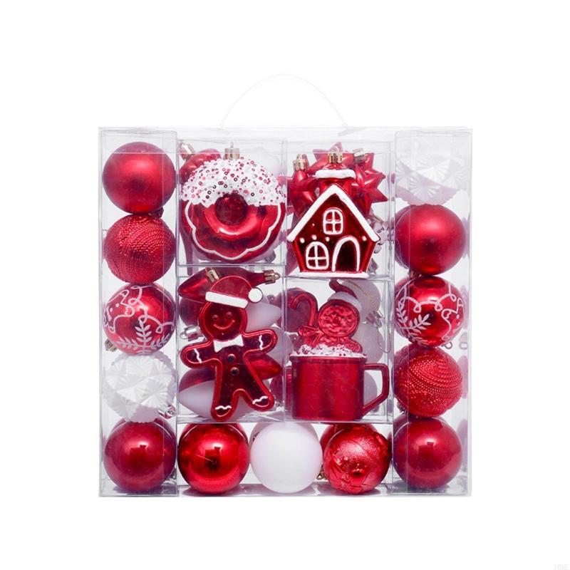 

74Pcs Christmas Baubles Ball Hanging Ornament for Christmas Tree Wreath Mantels J0MC