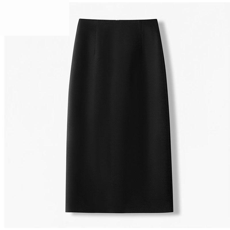 Women's Spring/Autumn 2024 High Waist Midi Pencil Skirt - Slimming A-Line Style