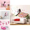 Entzückende PVC Mädchen Kunst Wandaufkleber für Kinderzimmer mit Schmetterlings- und Blumenmustern