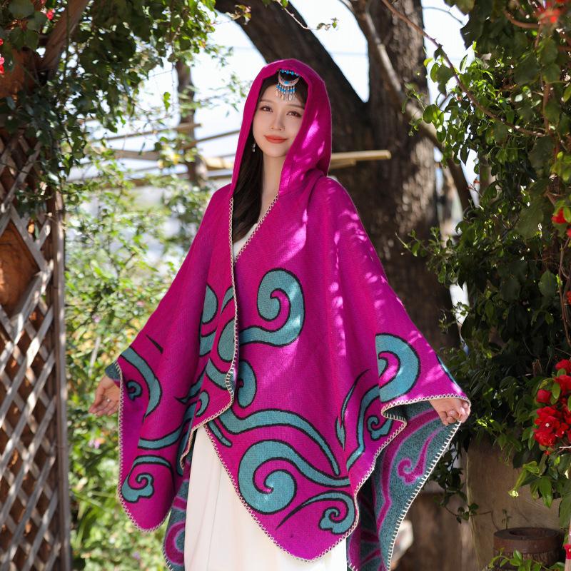 Retro Outer Cape Women'S Summer Uv Protection Fashion Literary Scarf Jacket Leisure Travel Shawl
