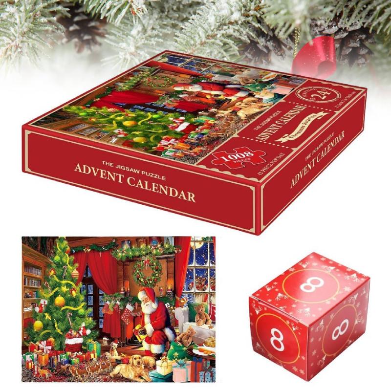 Jigsaw Christmas Puzzle Advent Calendar Puzzle Blind Box Toy Holiday Countdown