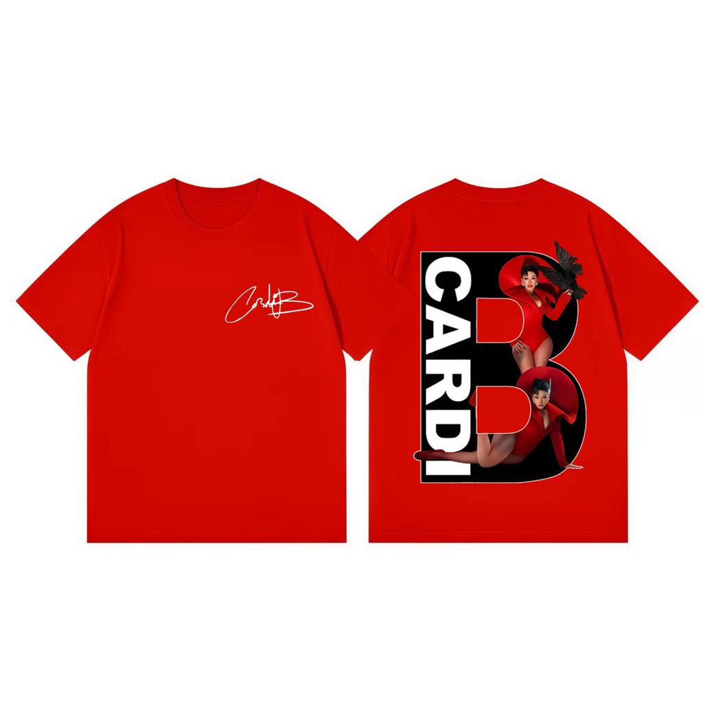 Rapper Cardi B Album Merch Tshirts Harajuku Hip Hop Pop Music Short Sleeve Tshirt Men Women Casual Fashion Oversized T Shirts
