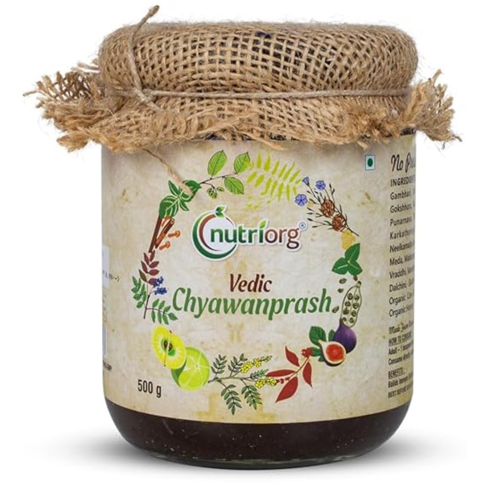 Nutriorg Vedic Chyawanprash 500g | Made with 49 Ayurvedic Herbs | Boosts Immunity, Digestion & Energy | Rich in Antioxidants & Vitamin C | Supports