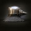 Medieval Pigface Bascinet Helmet with Chainmail Aventail Knight Hounskull Helmet for LARP, SCA Cosplay Gift