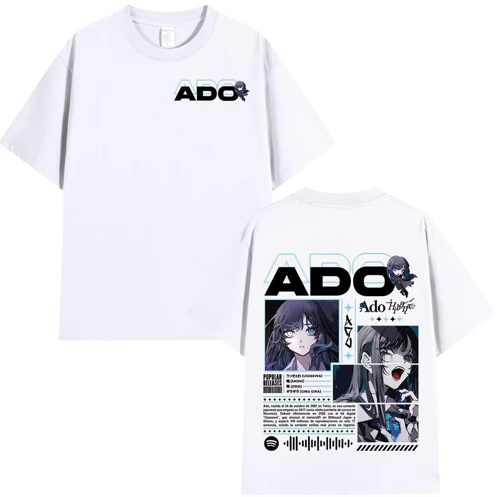 Ado World Tour 2025 Hibana Merch T Shirt Men Women Clothing Fashion Printed T-shirt Cotton Casual Short Sleeve Oversized T-shirt
