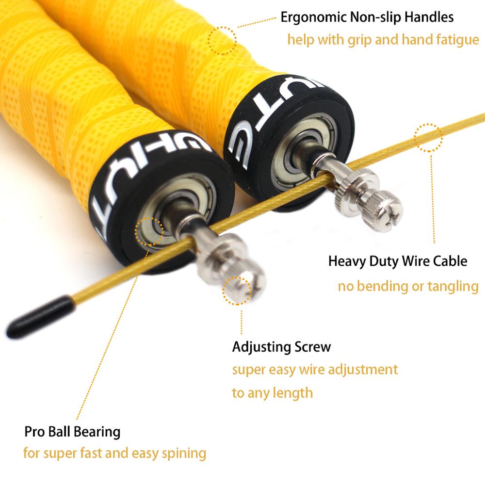 Cuerda de Saltar Crossfit Cuerdas para Saltar Rodamientos de Bolas Pro Mangos Antideslizantes Deportes Entrenamiento con Peso