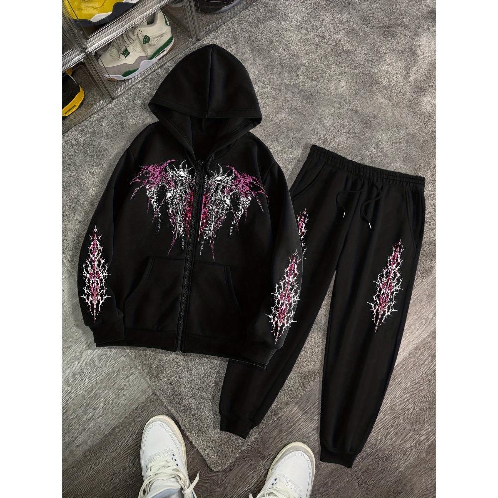 

Gothic Dark Printed Men s Street Casual Suit, a Must Have for Fashionable Men S чёрный