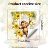 Watercolor Monkey Swinging On Swing Self Adhesive Glass Window Sticker No Residue for Kids Room Wall Decor