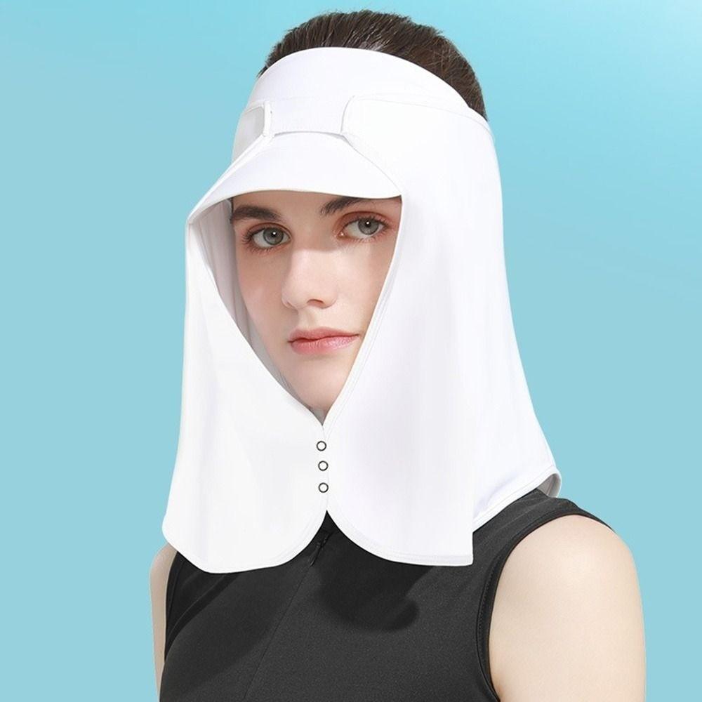 UPF50+ Bucket Cap Neck Cover Scarves Mask New Ice Silk Scarf Summer