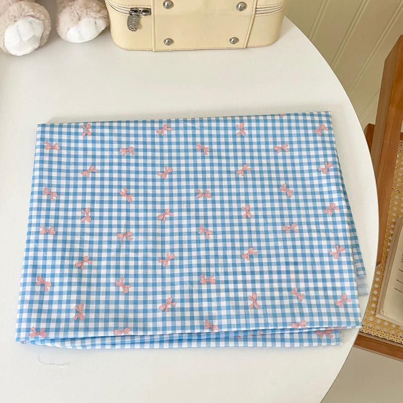 145x100cm Colorful Plaid Cotton Fabric Sweety Bowknot Print Fabric For Dress Shirts Pajamas Homewear Children's Clothing Pillow