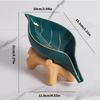 Modern Ceramic Soap Holder NonSlip Base Golden Leaf Pattern Soap Dish Organizers Tray for Bathroom Kitchen Essential
