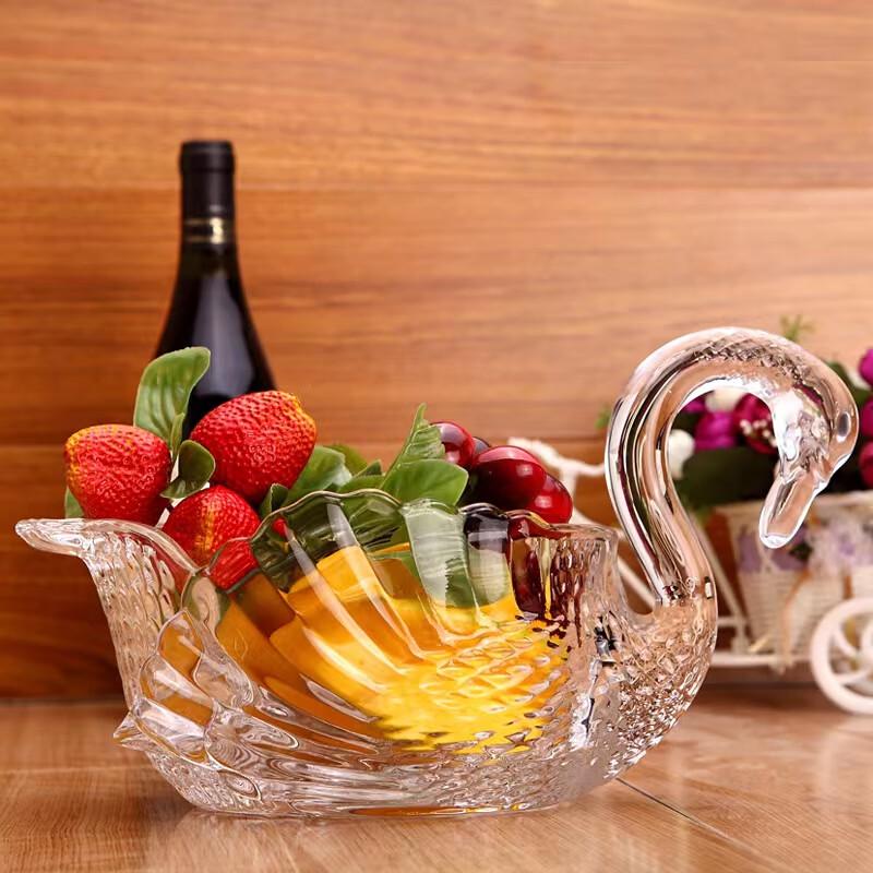 Flevance European Style Glass Swan Fruit Plate