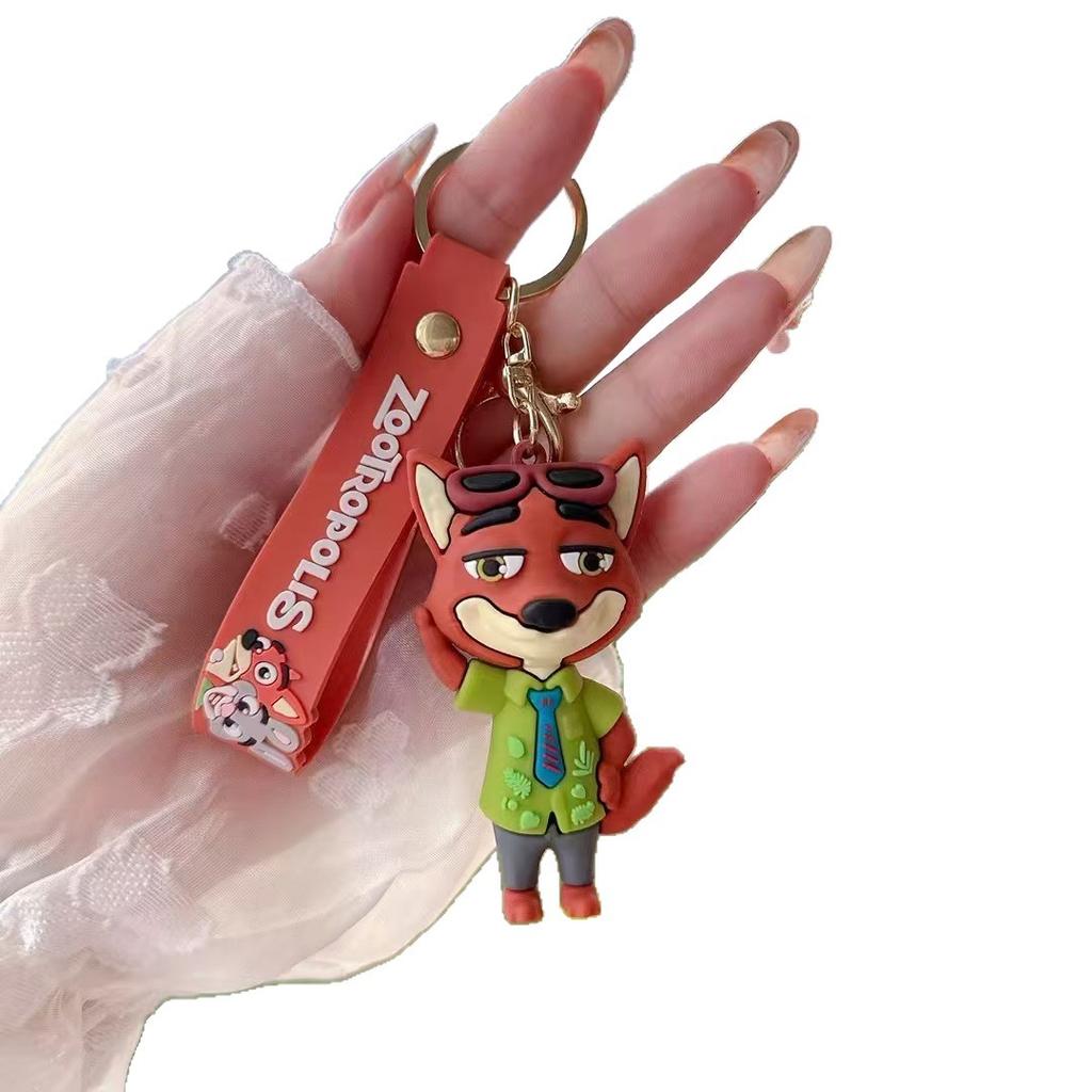 Cartoon Crazy Zootopia PVC Keychain Cute Judy Nick Fox Nick Backpack Keychain Hanging Decoration Small Gift Toys Anime Cartoon