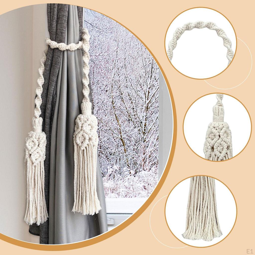 Bohemian Macrame Curtain Tieback, Decorative, Elegant, for Window, Patio, Cabana Or Bedroom.