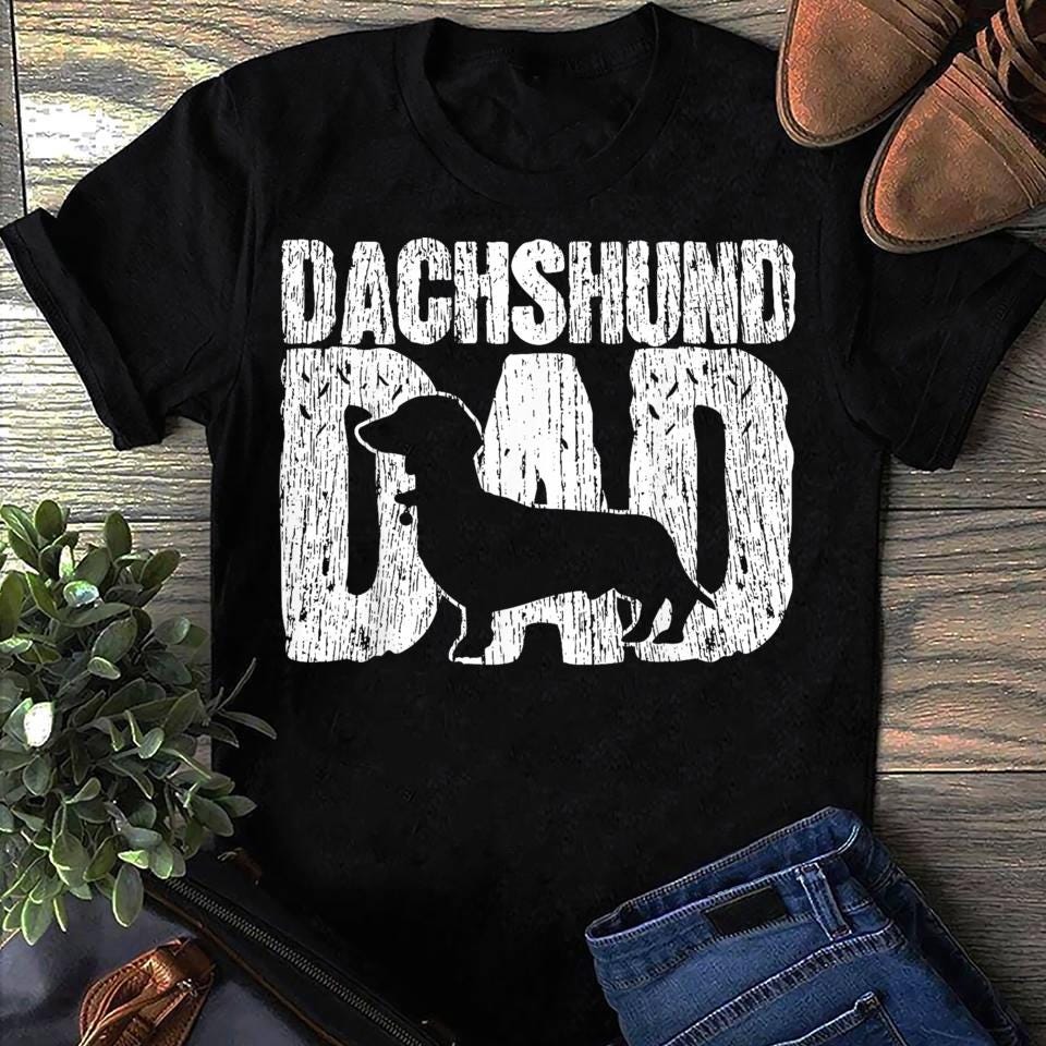 Cute Dog Parents Dachshund Dad Wiener Father Fathers Day Vintage Modern Mix, Dachshund Funny, Dachshund Dog,Dachshund Lover, Dachshund Gift