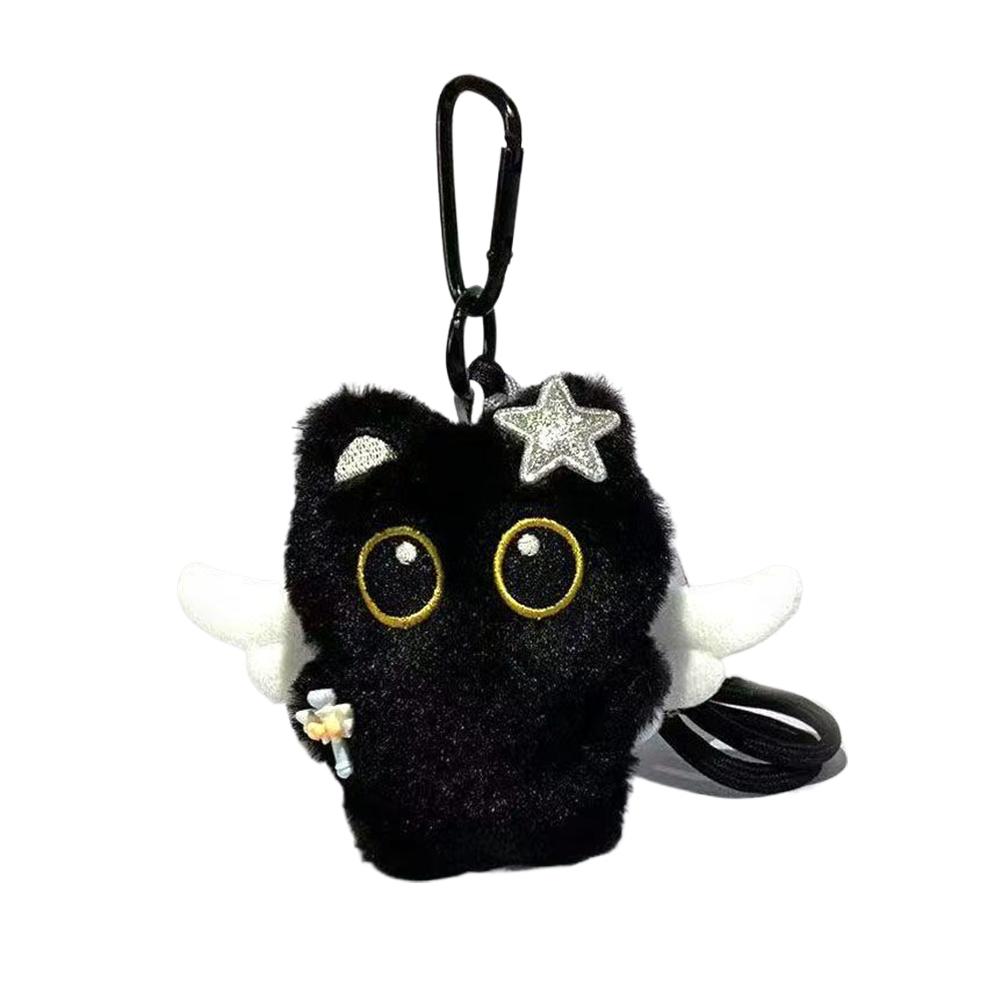 1/2/3Pcs Cool Plush Black Cat Doll Toy Keychain Bag Pendant Charms Car Keyring Accessories For Women Men Friends Gifts