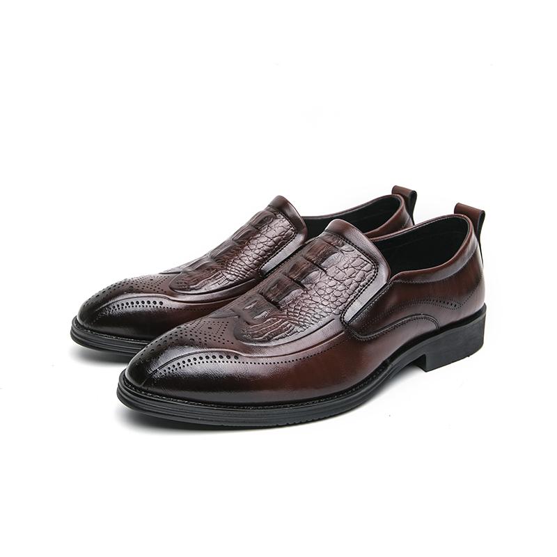 Men Loafers Dress Business Office Formal Shoes Black Brown Retro Leather Shoes Plus Size