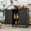 Heavy-Duty Metal Garage Storage Cabinet with Wheels, 75 x 42 x 88 cm, with Lock - Universal for Office, Basement, Workshop (Assembly Required)