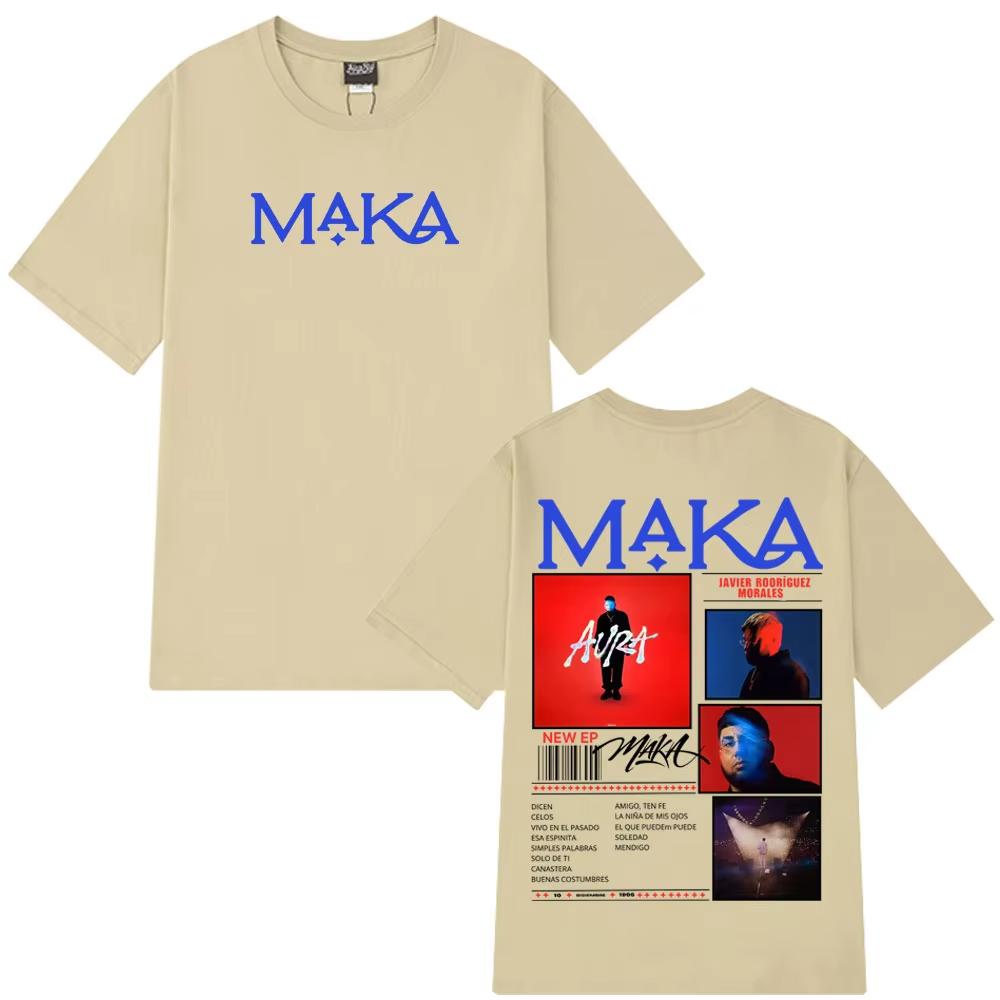 Rapper Maka Aura 2025 Tour Concert Print T Shirts Men Women Fashion Hip Hop Vintage Tshirts Casual Cotton High Quality T Shirt