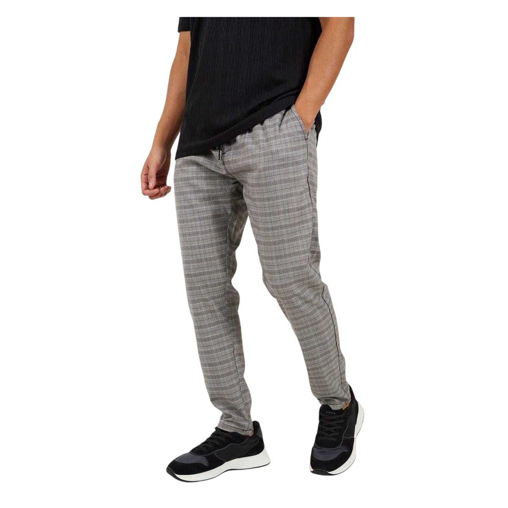 Brave Soul Mens Checked Jogging Bottoms
