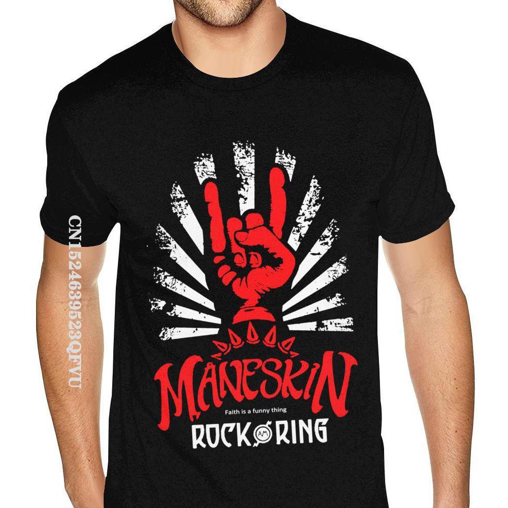 Черная футболка Maneskin Best Rock Am Ring Мужская Винтажная Хлопковая Черная Футболка с Круглым Вырезом Camisa Уличная Одежда Оверсайз Футболки Харадзюку S разноцветный