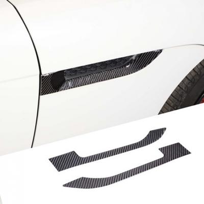 2 szt. Naklejka ozdobna na błotnik boczny z włókna węglowego z otworem wentylacyjnym Dla Jaguar F-TYPE 2013-